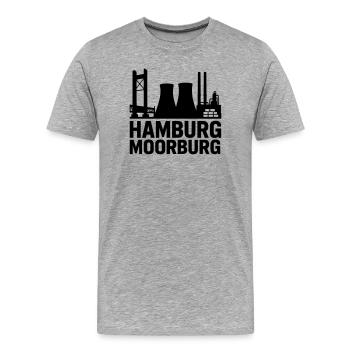 Moorburg Hamburg - Männer Premium Bio T-Shirt - Grau meliert - Vorne - Damien (186cm)