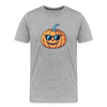 Citrouille lunettes soleil déjantée - T-shirt bio Premium Homme - gris chiné - Devant - Damien (186cm)