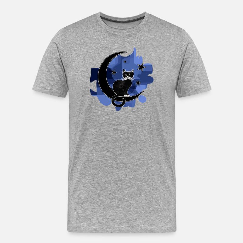 Katze - Männer Premium Bio T-Shirt - Grau meliert