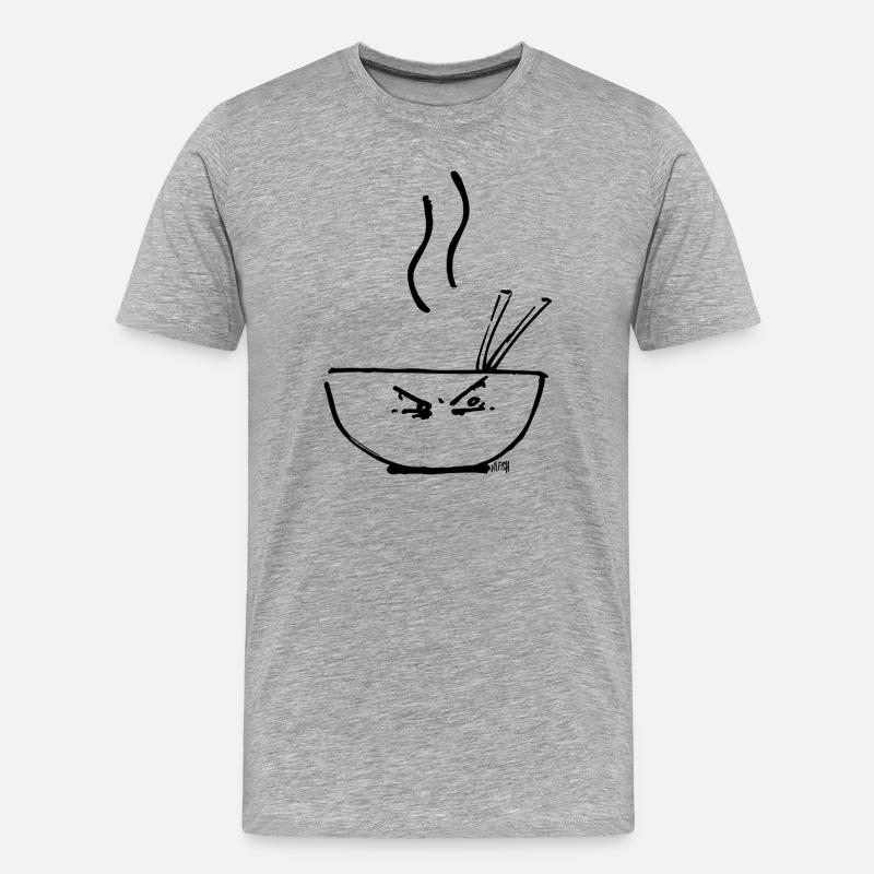 Hot Soup BLACK - Männer Premium Bio T-Shirt - Grau meliert