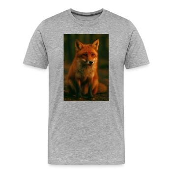Wild animals, fox - Men's Premium Organic T-Shirt - heather grey - Front - Damien (186cm)