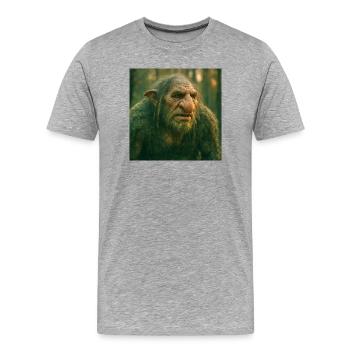 Nordische Mythologie, Kreatur, Troll - Männer Premium Bio T-Shirt - Grau meliert - Vorne - Damien (186cm)