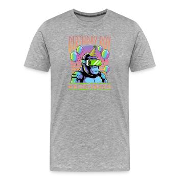 Birthday Gamer VR - Männer Premium Bio T-Shirt - Grau meliert - Vorne - Damien (186cm)