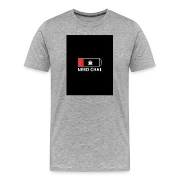 Need Chai Energiekick - Männer Premium Bio T-Shirt - Grau meliert - Vorne - Damien (186cm)