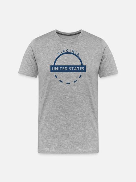 Virginia State Badge Blue - Men's Premium Organic T-Shirt - heather grey