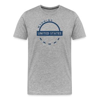 Wyoming United States Circle Abzeichen - Männer Premium Bio T-Shirt - Grau meliert - Vorne - Damien (186cm)