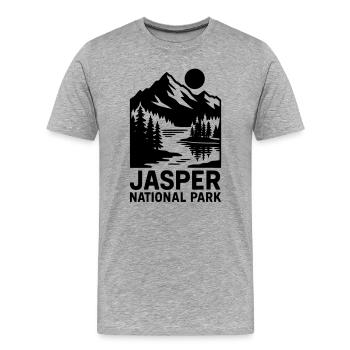 Parc national Jasper - T-shirt bio Premium Homme - gris chiné - Devant - Damien (186cm)