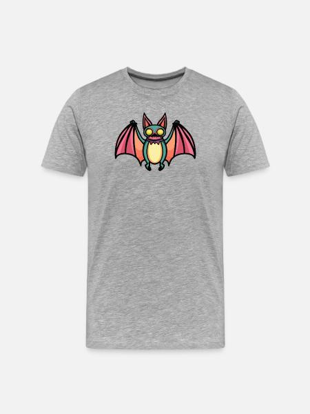 Bat Halloween Zombie - Men's Premium Organic T-Shirt - heather grey