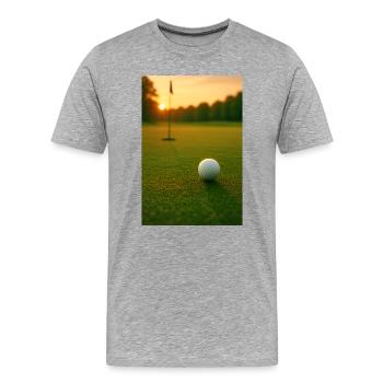Sport, balle de golf près du trou - T-shirt bio Premium Homme - gris chiné - Devant - Damien (186cm)