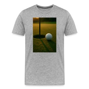 Sport, balle de golf près du trou - T-shirt bio Premium Homme - gris chiné - Devant - Damien (186cm)