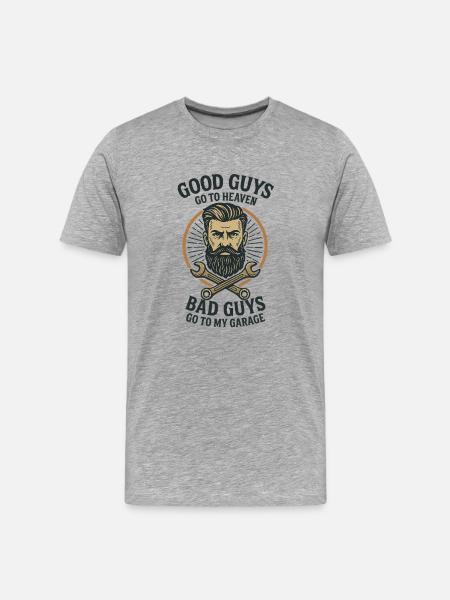 Good Guys Go To Heaven - Men's Premium Organic T-Shirt - heather grey