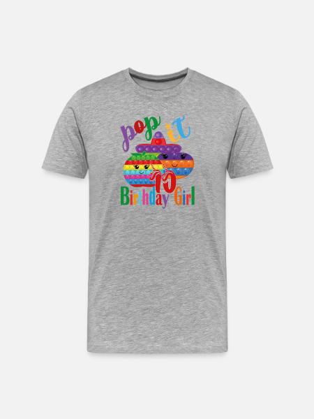 pop-it Fille d’anniversaire 10 - T-shirt bio Premium Homme - gris chiné