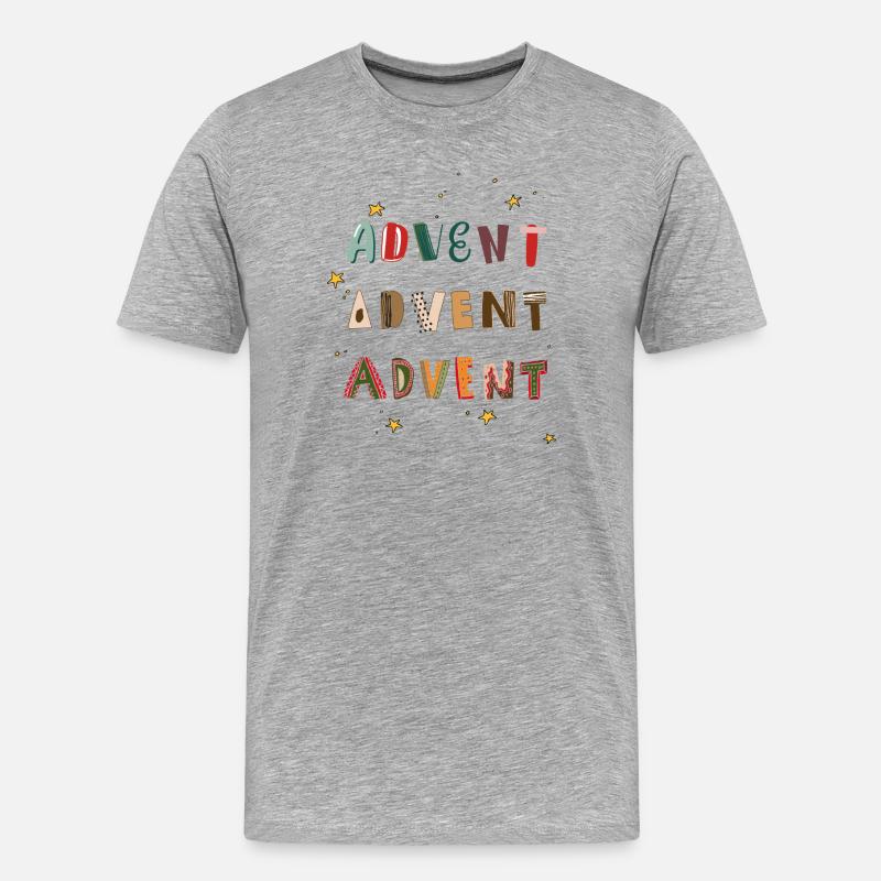 Advent Advent - Männer Premium Bio T-Shirt - Grau meliert