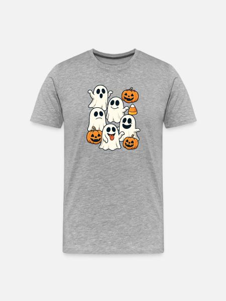 Halloween Ghosts & Ghosts Outfit Ghosts - Men's Premium Organic T-Shirt - heather grey