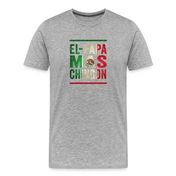 L’anniversaire et la fête des pères de papa le plus cool (espagnol) - T-shirt bio Premium Homme - gris chiné - Devant - Damien (186cm)