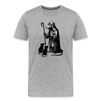 Médecin de la peste et souris - T-shirt bio Premium Homme - gris chiné - Devant - Damien (186cm)