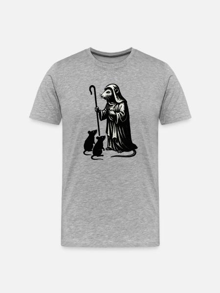 Pestdoktor und Mäuse - Männer Premium Bio T-Shirt - Grau meliert