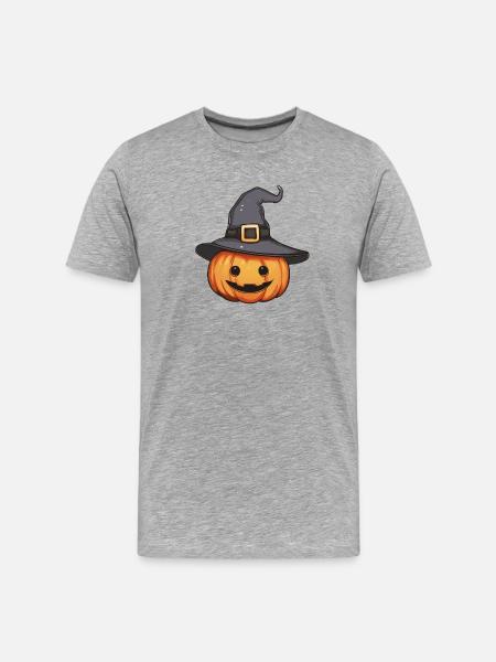 pumpkin, pumpkin for Halloween - Men's Premium Organic T-Shirt - heather grey