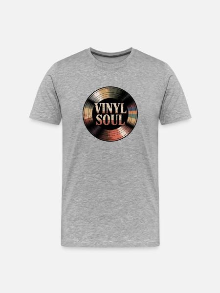 Schallplatte – Vinyl Soul - Männer Premium Bio T-Shirt - Grau meliert