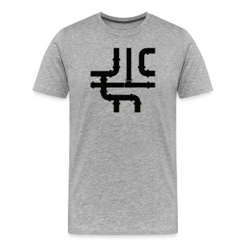 Motif de filet de canne noir - T-shirt bio Premium Homme - gris chiné - Devant - Damien (186cm)