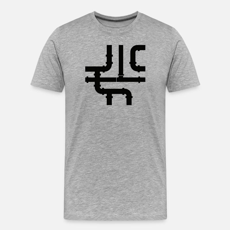 Black Cane Net Pattern - Men's Premium Organic T-Shirt - heather grey