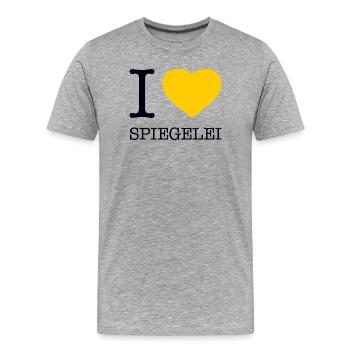 I love Spiegelei - Männer Premium Bio T-Shirt - Grau meliert - Vorne - Damien (186cm)