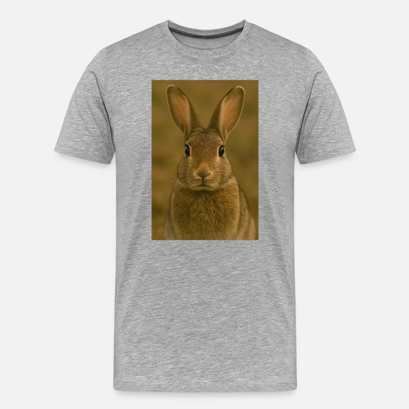 Tier, Kaninchen/Hase - Männer Premium Bio T-Shirt - Grau meliert