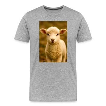 Animals, lambs - Men's Premium Organic T-Shirt - heather grey - Front - Damien (186cm)