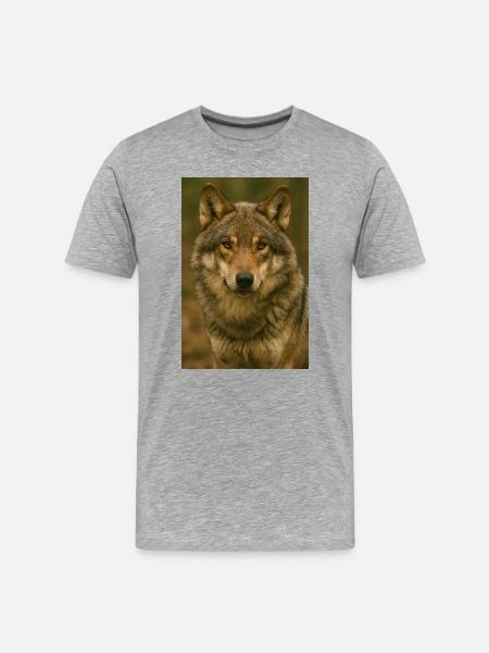 Animal, wolf - Men's Premium Organic T-Shirt - heather grey