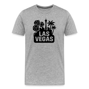 Las Vegas, Nevada, États-Unis - T-shirt bio Premium Homme - gris chiné - Devant - Damien (186cm)