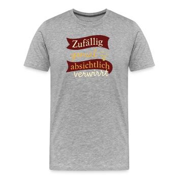 Accidentally brilliant – intentionally confused - Men's Premium Organic T-Shirt - heather grey - Front - Damien (186cm)