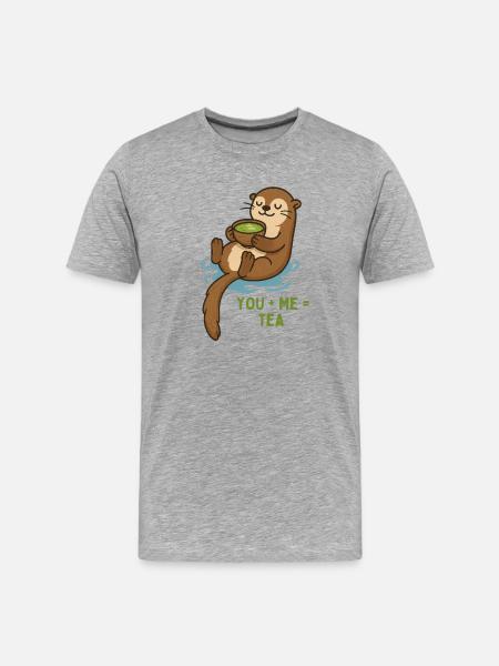 Otter tea duo Du & Ich - Men's Premium Organic T-Shirt - heather grey