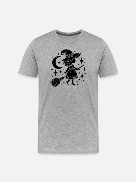 Witch Motif Halloween - Men's Premium Organic T-Shirt - heather grey