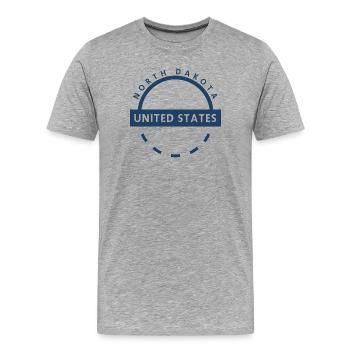 North Dakota emblem motif - Men's Premium Organic T-Shirt - heather grey - Front - Damien (186cm)