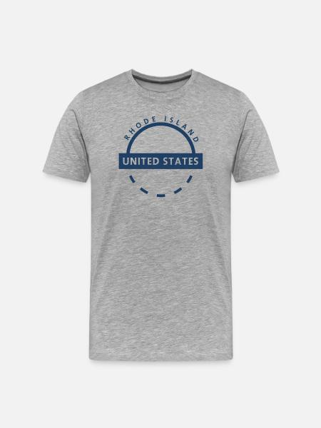 Rhode Island USA Round logo - Men's Premium Organic T-Shirt - heather grey