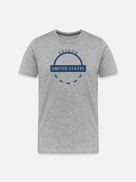 Oregon-Emblem, USA - Männer Premium Bio T-Shirt - Grau meliert