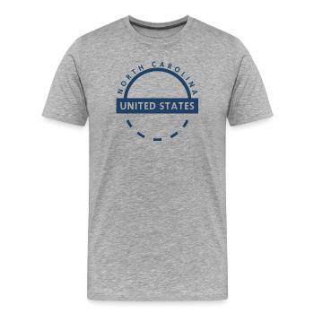 Symbole de l'État de Caroline du Nord - T-shirt bio Premium Homme - gris chiné - Devant - Damien (186cm)