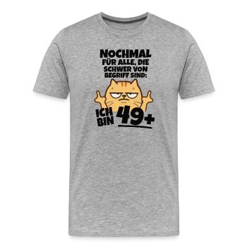 I'm 49 plus middle finger - Men's Premium Organic T-Shirt - heather grey - Front - Damien (186cm)