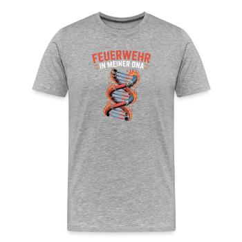 Feuerwehr Feuerwehrmann Freiwillige Feuerwehr - Männer Premium Bio T-Shirt - Grau meliert - Vorne - Damien (186cm)