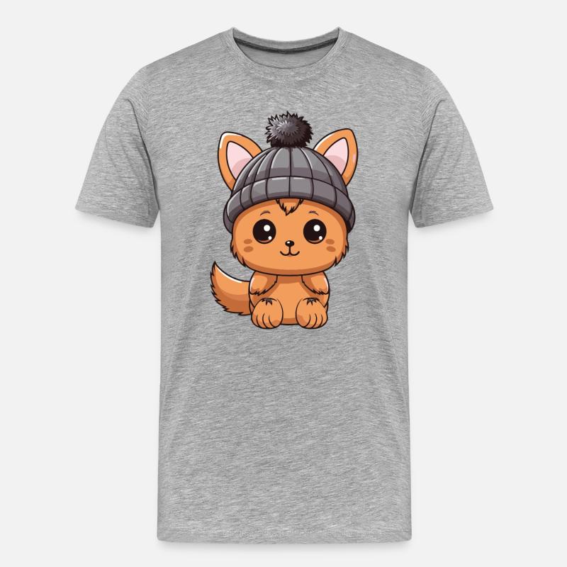 Eichhörnchen Winter Tier Baby Comic - Männer Premium Bio T-Shirt - Grau meliert