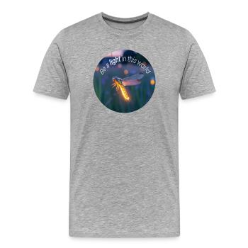 Luciole lumineuse avec un message positif - T-shirt bio Premium Homme - gris chiné - Devant - Damien (186cm)