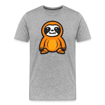 Sloth Zombie Halloween Zombie - Men's Premium Organic T-Shirt - heather grey - Front - Damien (186cm)
