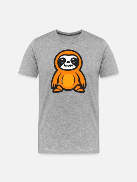 Sloth Zombie Halloween Zombie - Men's Premium Organic T-Shirt - heather grey
