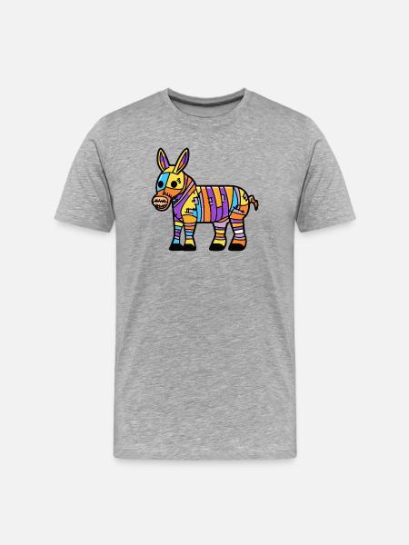 Donkey Halloween Zombie - Men's Premium Organic T-Shirt - heather grey