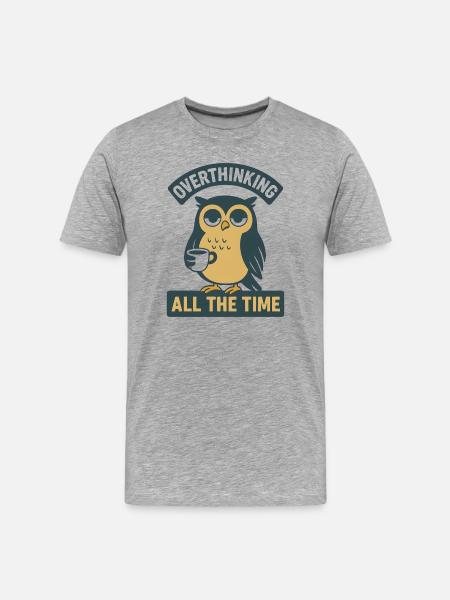 Always rethink owl motif - Men's Premium Organic T-Shirt - heather grey