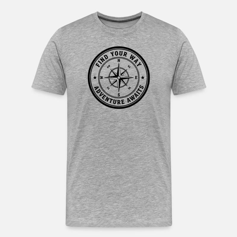 Find Your Way - Männer Premium Bio T-Shirt - Grau meliert