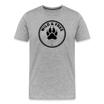 Wild & Free - Men's Premium Organic T-Shirt - heather grey - Front - Damien (186cm)