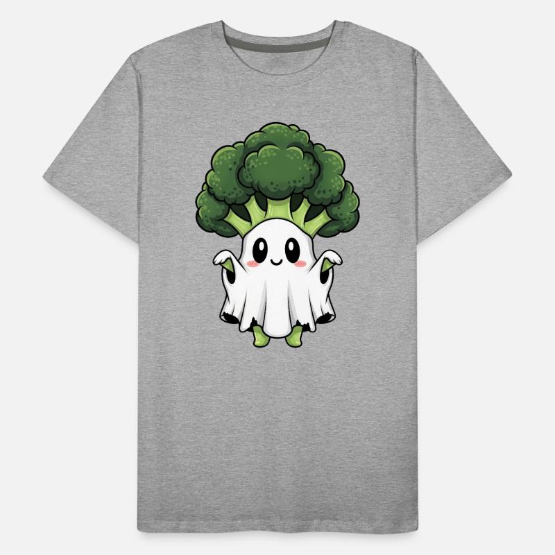 Cute Halloween Broccoli Ghost Ghost Costume Men's Premium Organic T-Shirt