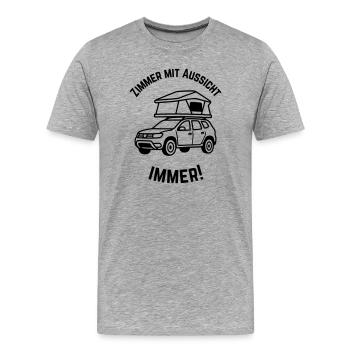 Roof tent with a view - Men's Premium Organic T-Shirt - heather grey - Front - Damien (186cm)