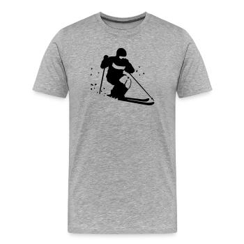 Ski de bosses - T-shirt bio Premium Homme - gris chiné - Devant - Damien (186cm)